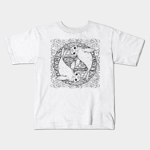 Yin and Yang Seal Kids T-Shirt by zarya_kiqo